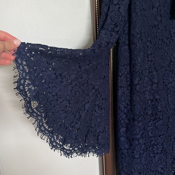 Bardot Solange Lace Navy Cocktail Evening Dress US 4/XS - Picture 4 of 10